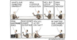 Acquisition vs Retention - Cartoon